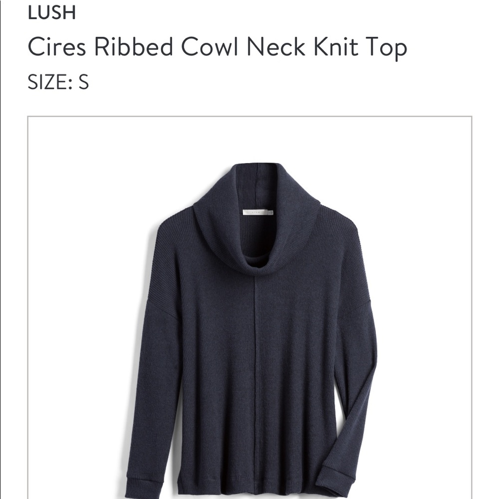 Lush ribbed cow neck knit top